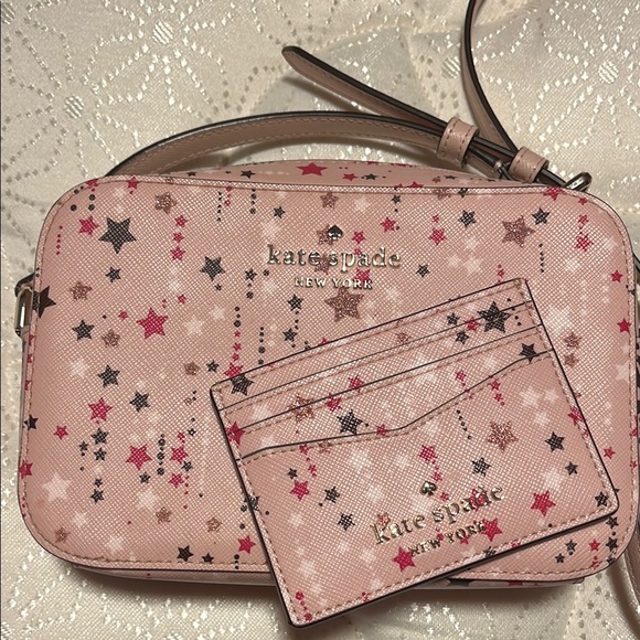 Kate Spade Pink and Red Crossbody Bag with Starburst Design - Picture 3 of 3